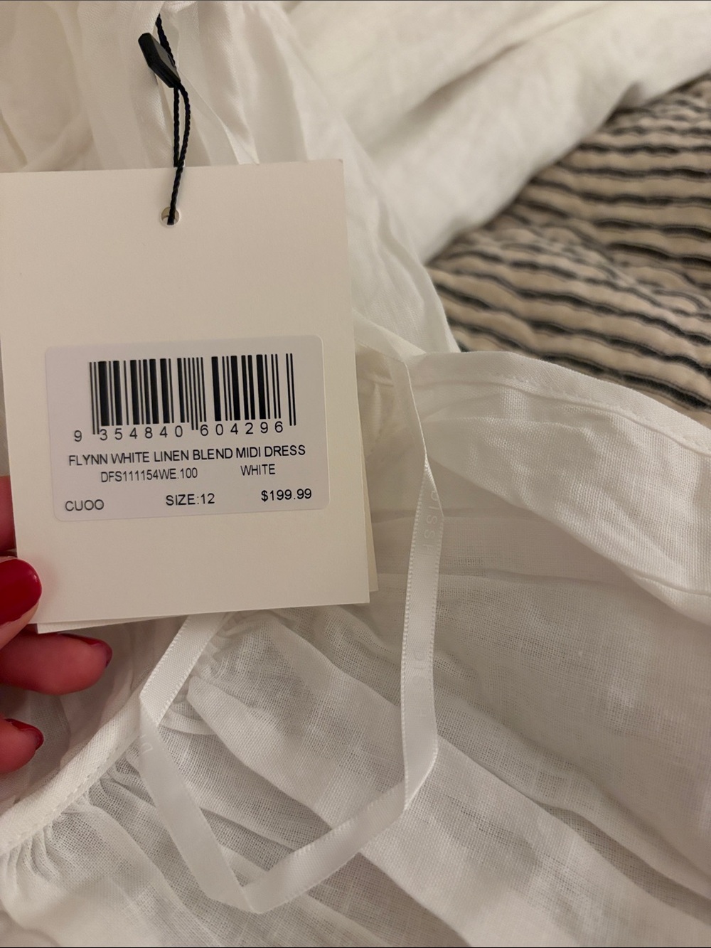 DISSH Flynn White Linen Blend Midi Dress - Picture 6 of 9
